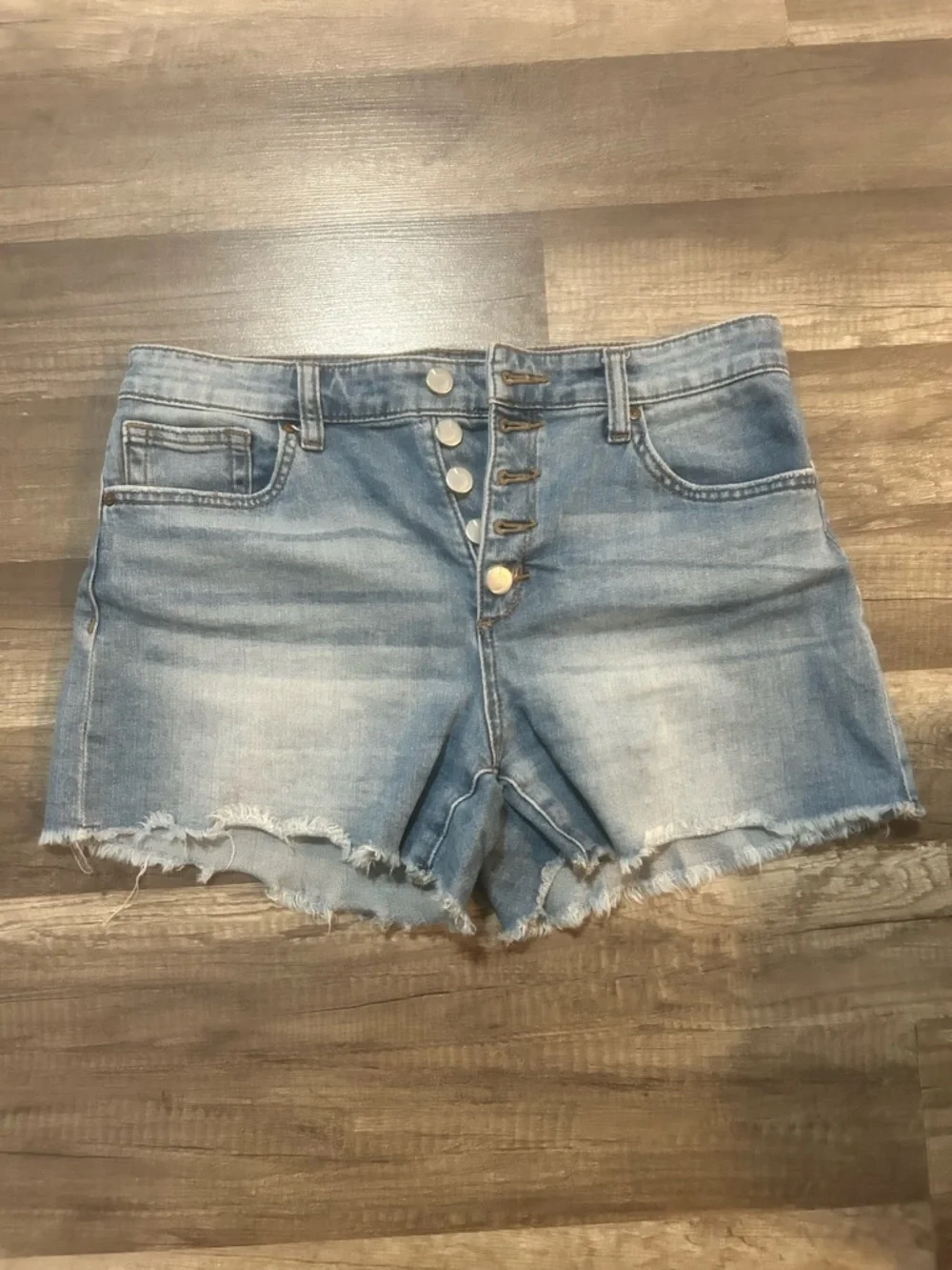 Joe’s Jeans Women’s Denim Button Front Denim Shorts With Frayed Hem  size 28